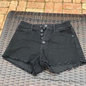Black High Waisted Jean Shorts